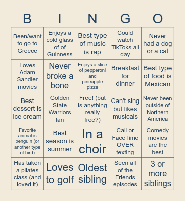 Happy Hour: New Hire Edition Bingo Card