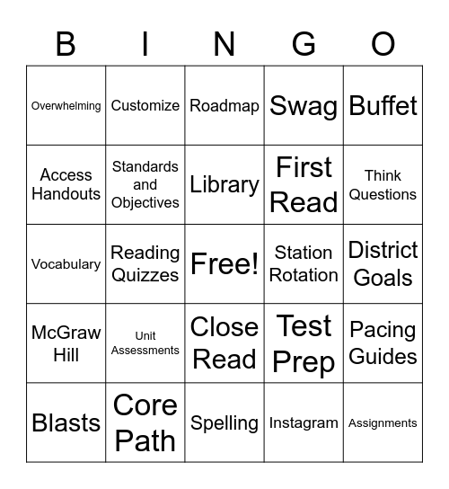 StudySync Bingo Card