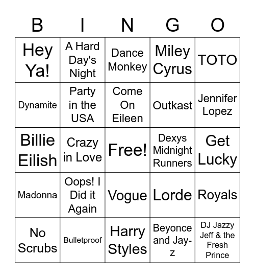 ROUND TWO - General Bingo Card