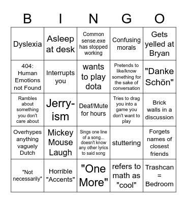 Jerry Bingo Card