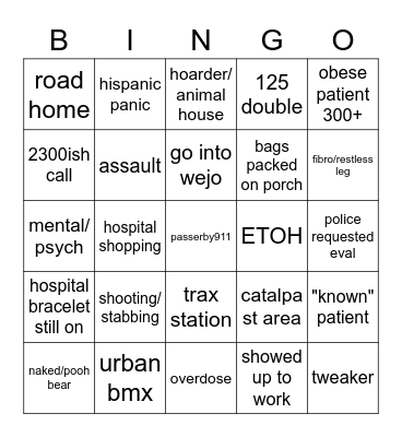 125 bingo Card