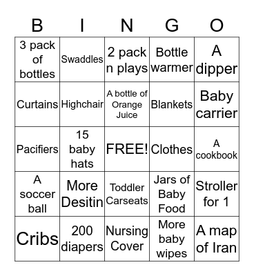 Lisa's IF Package Delivery Bingo Card