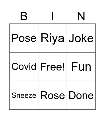 Play yay Bingo Card