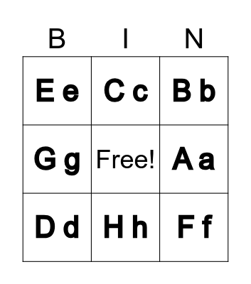 Alphabet Bingo Card