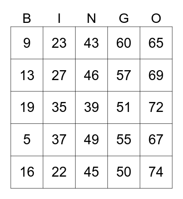 BILLY THE WILD Bingo Card