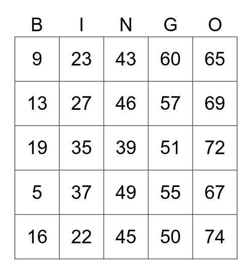 BILLY THE WILD Bingo Card