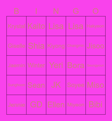 Kiyong's Bingo Card