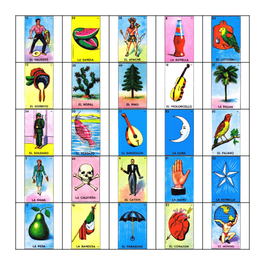 Loteria Bingo Card