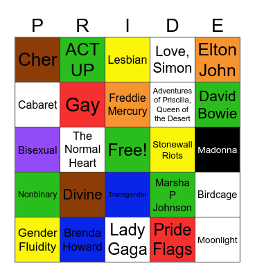 Pride 2021! Bingo Card