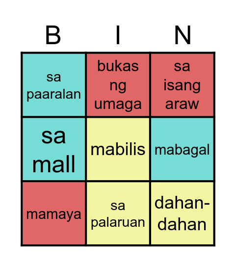 PANG ABAY Bingo Card