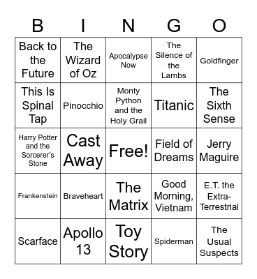 unITed Networking Movie Quotes Bingo Card