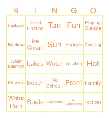 SUMMER! Bingo Card