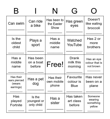 ~Ice Breaker Bingo~ Bingo Card