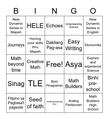 JO-ES PUBLISHING HOUSE< INC> Bingo Card