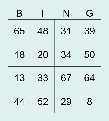 Federated Health Bingo Card
