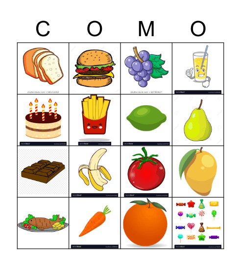 FOOD Bingo Card