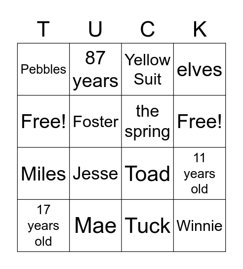 Ch 1-7 Bingo Card