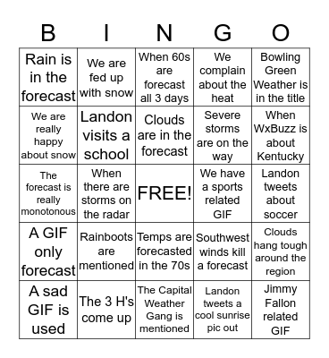 WxOrNot Bingo Card