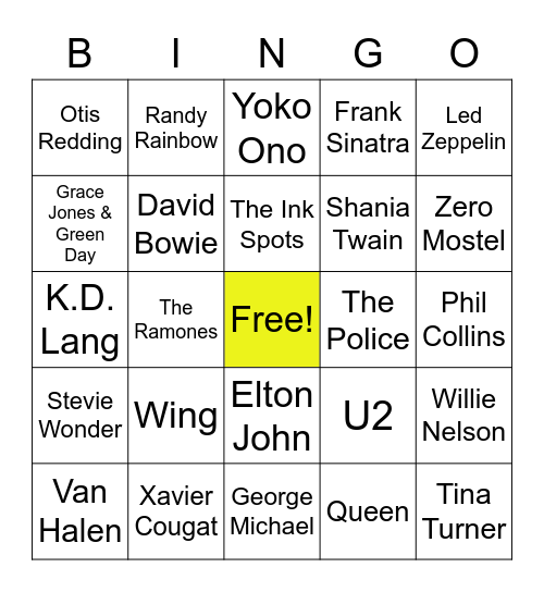 Random Stuff Bingo Card