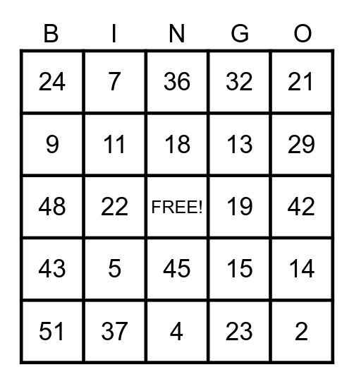 FAMILY DAY Bingo Card