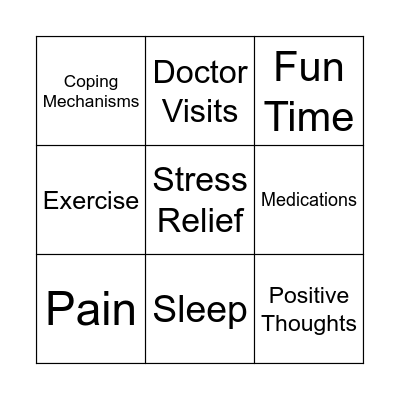 Self Help Bingo Card