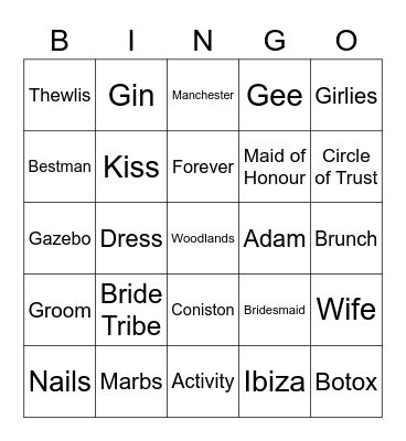 Sarah and Jennys Hen Bingo! Bingo Card