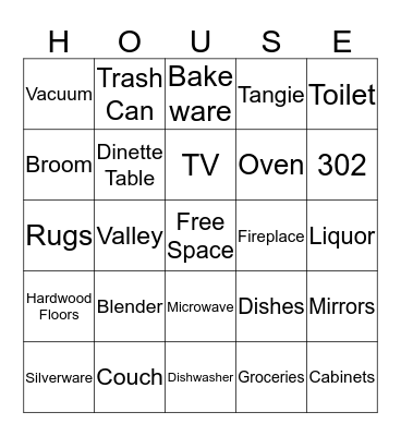 Tangie's Housewarming!!!! Bingo Card