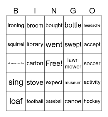 Beginner's ESL Bingo Card