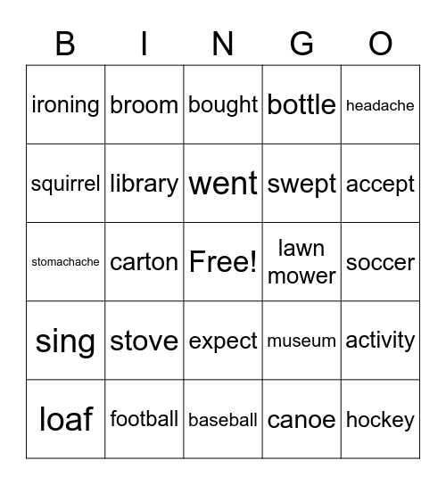 Beginner's ESL Bingo Card