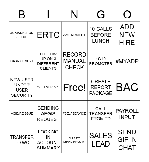 #TeamSwiderskiBingo Card