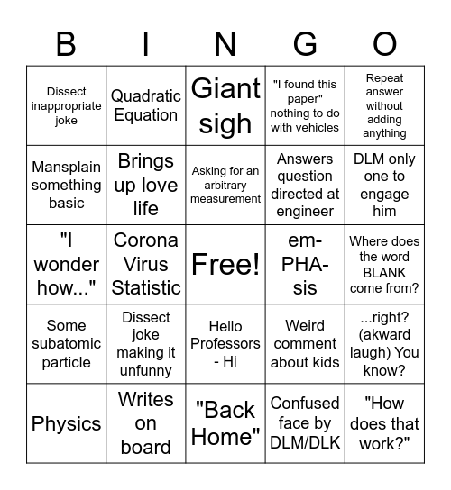 Gertrude Meeting Bingo Card