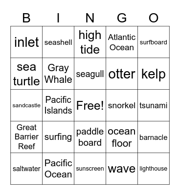 Catch the Reading Wave Bingo Card