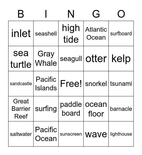 Catch the Reading Wave Bingo Card