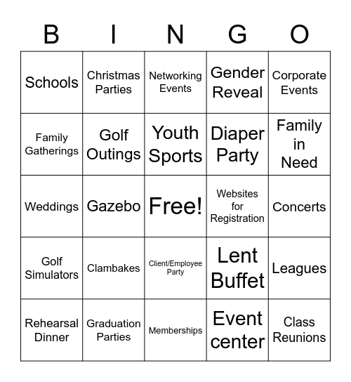 Bunker Hill Golf Course & Event Center Bingo Card