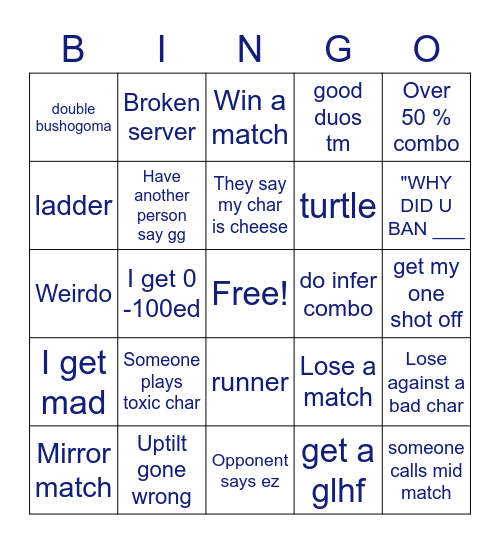 Shunsui Bingo Card