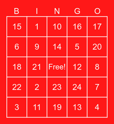 Father's Day Bingo Card