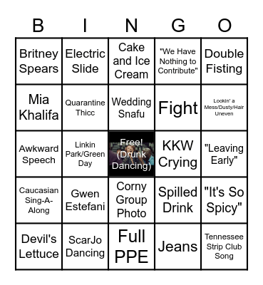 Wedding 6/19 Bingo Card