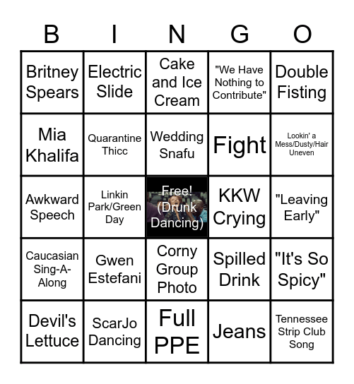 Wedding 6/19 Bingo Card