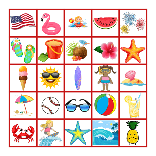 SUMMER TIME Bingo Card