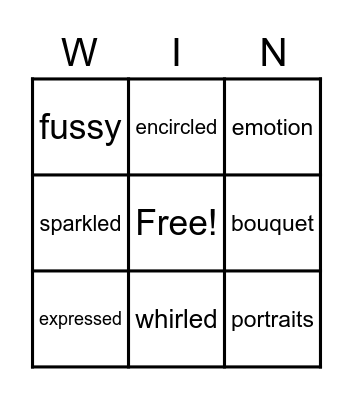 Vocabulary Bingo Card