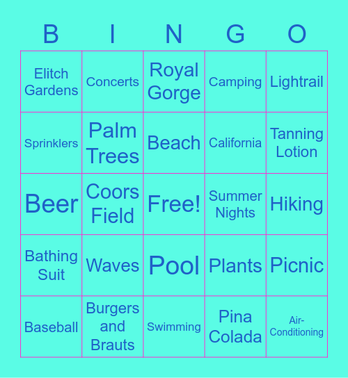 Spring-O Into Summer Bingo Card