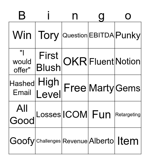 Q Interactive Bingo Card