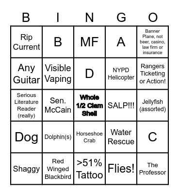 Beach Time 2021-2 Bingo Card