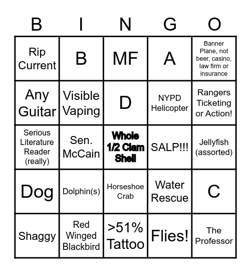 Beach Time 2021-2 Bingo Card