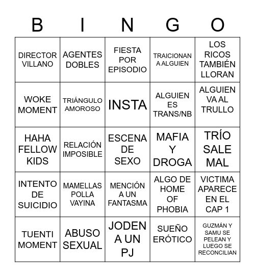 Élite T4 Bingo Card