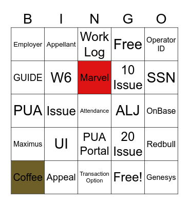 Validation Bingo Card