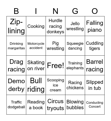 Broken Arm Bingo Card
