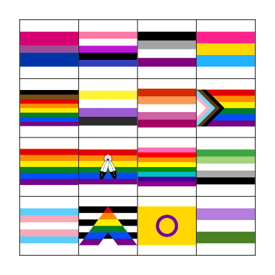 Pride Flag Bingo Card