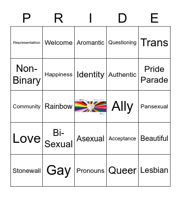 LGBTQ+ 🏳️‍🌈 PRIDE BINGO Card