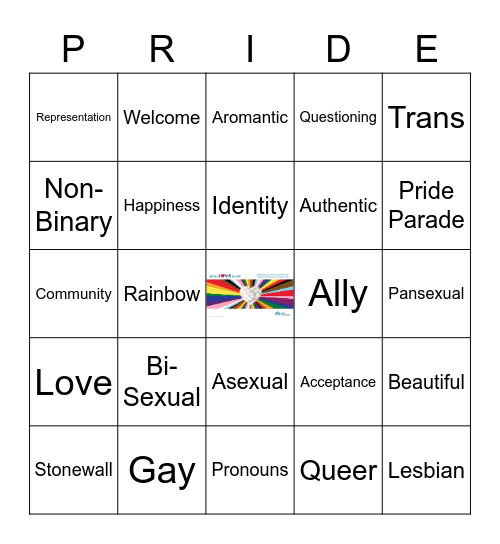 LGBTQ+ 🏳️‍🌈 PRIDE BINGO Card
